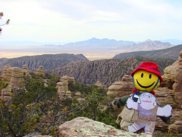 Flat Sarina and Hiker Happy hiking in Chiricahua National Monument 