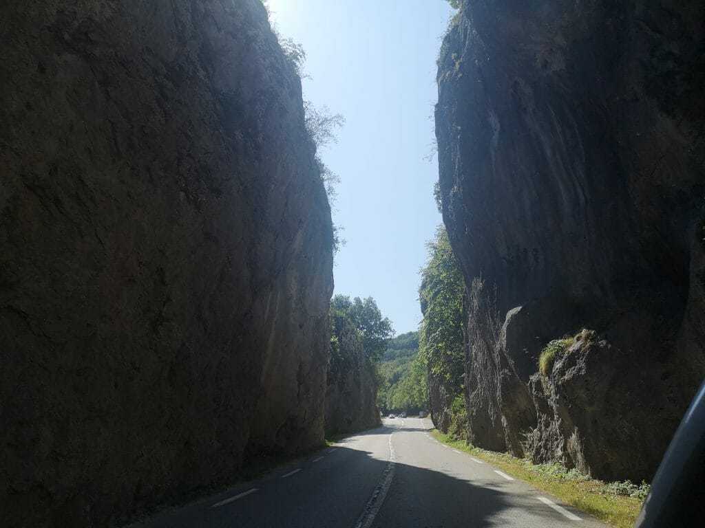 The gorge leading into tunnel du chat in the alps.