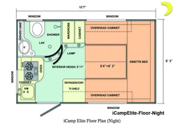 iCamp Elite Night floor plan