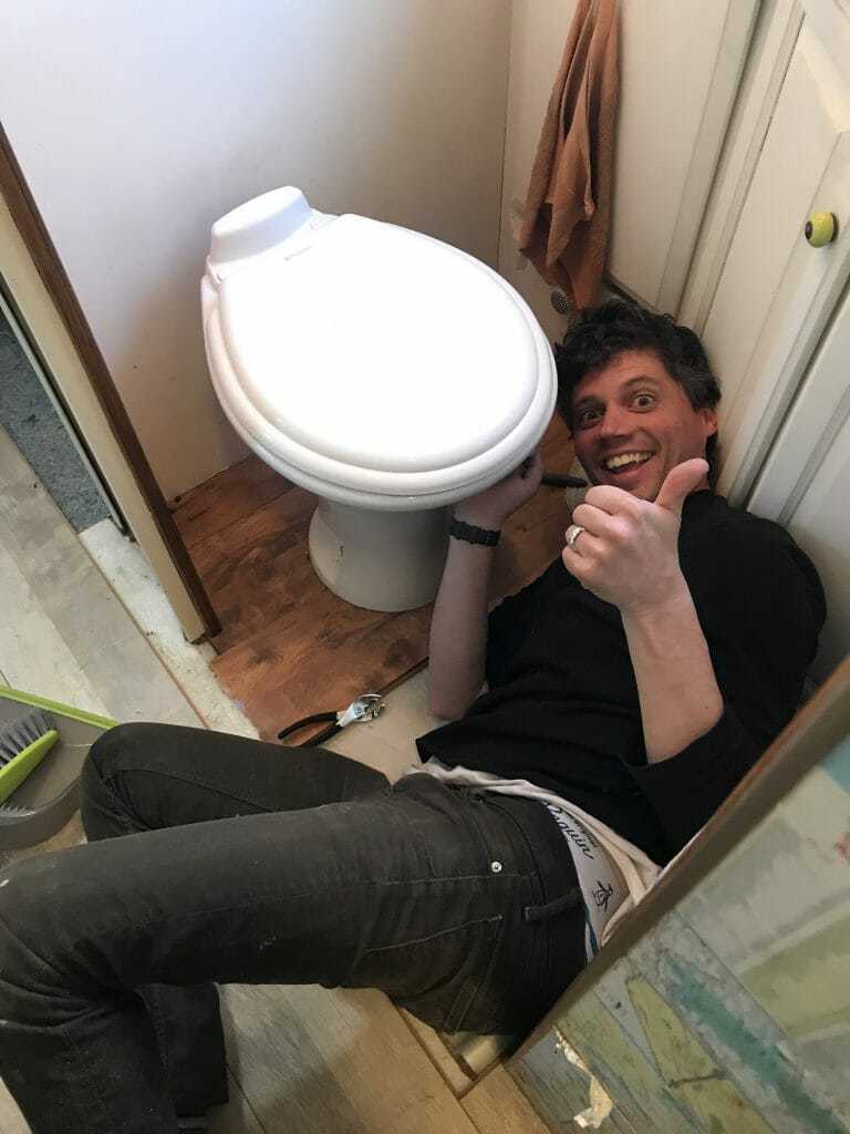 3. Fighting floor around toilet