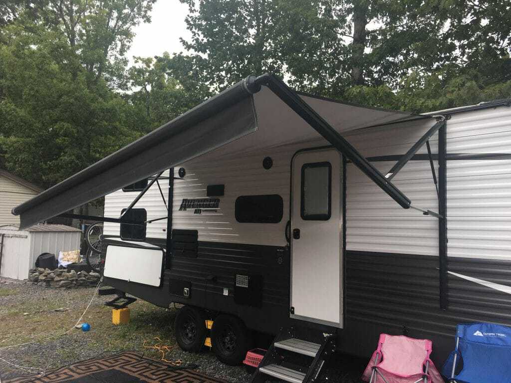 rv awning tilted