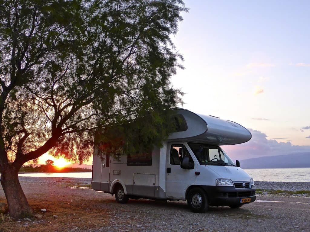 1. Class C motorhome on the beach
