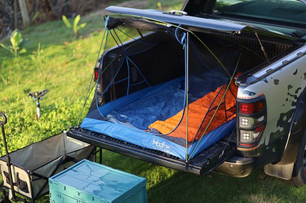 2. A truck bed tent is a type of camping tent