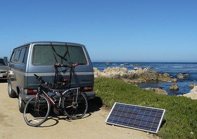 3. VW Campervan with solar panel