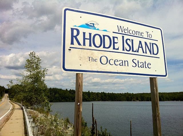 15. Welcome to Rhode Island sign